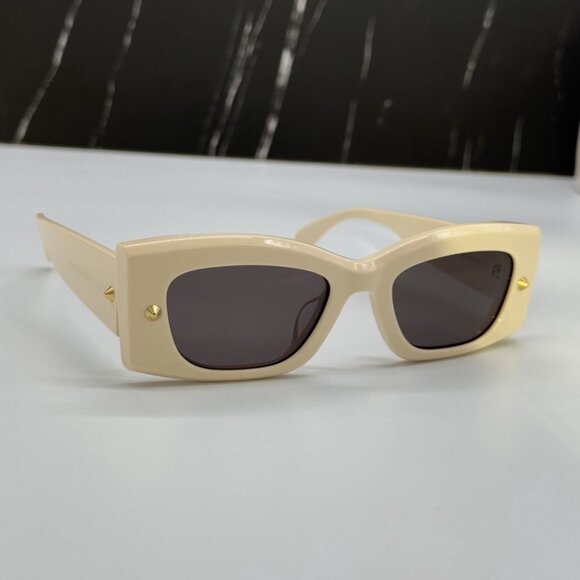 NEW AM0426S 005 ALEXANDER MCQUEEN IVORY WOMAN SUNGLASSES - Picture 1 of 12